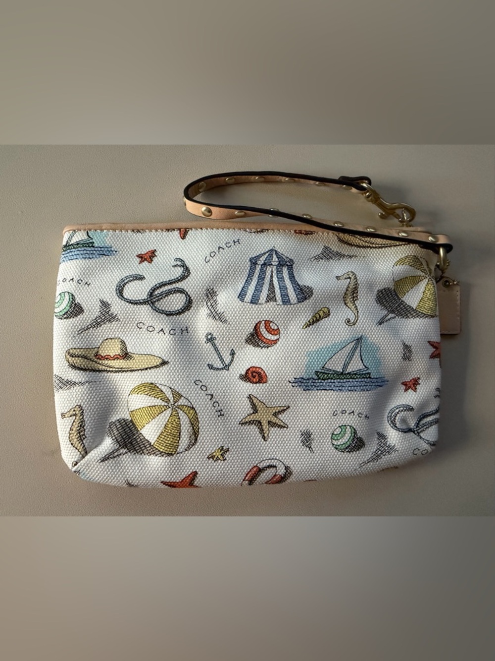 RARE - Coach - Pierre Le-Tan Nautical - Clutch - Anchor Seahorse Beach Starfish - Picture 3 of 5